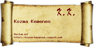 Kozma Kemenes névjegykártya